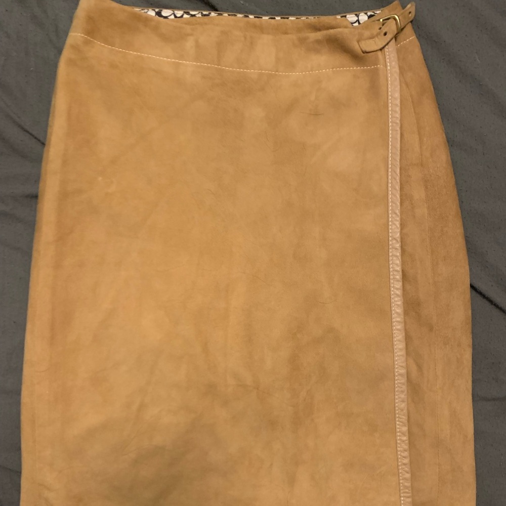 Vintage Coach suede wrap skirt, size 6